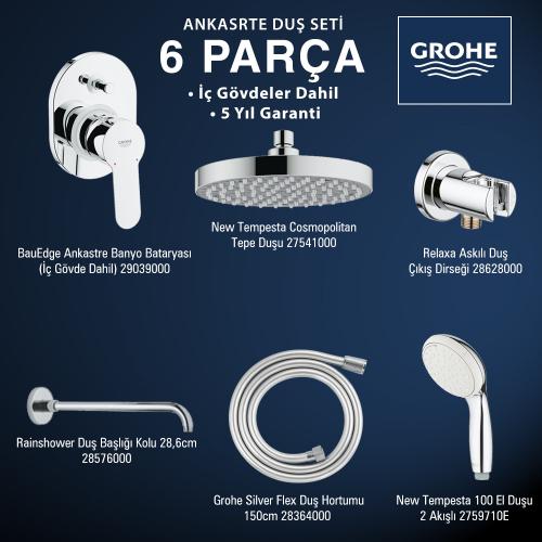 GROHE BauEdge Ankastre Duş Seti 6 Parça