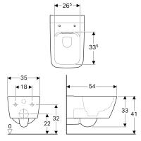 Geberit iCon Square Asma Klozet, 501.651.01.1 + Kapak 571910000