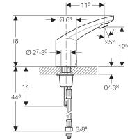 Geberit lavabo bataryası Tip 185, elektrikli 116.145.21.1