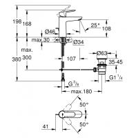 Grohe Bauedge Lavabo Bataryası M Boyut 23758000