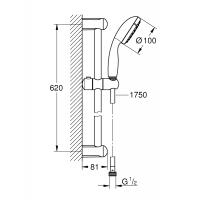 Grohe New Tempesta 100 Sürgülü Duş Seti 1 Fonksiyonlu 27853001
