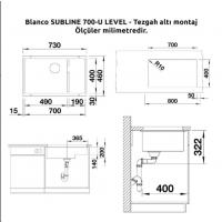 Blanco Subline 700-U Level Eviye (Anthracite 523 452) + Linus-S Eviye Bataryası (Anthracite Spiralli 516 688) Set