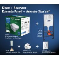 DURAVIT-D-Code Klozet+GROHE RapidSL Rezervuar+Panel+Stop Valf