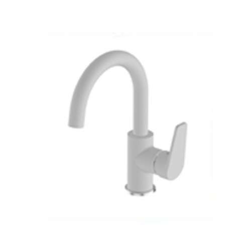 Bien Ferra Kuğu Borulu Lavabo Bataryası İpek Pütürlü Beyaz BL31058526