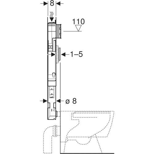 GEBERIT  Gömme Rezervuar Sigma 8 cm (2016) Gövde 109.791.00.1