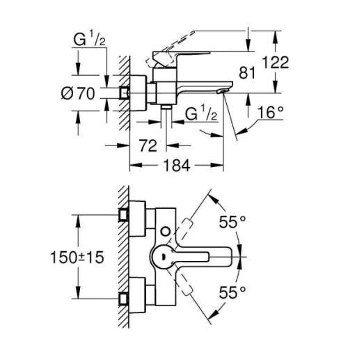 GROHE Lineare Tek Kumandalı Banyo Bataryası 33849001