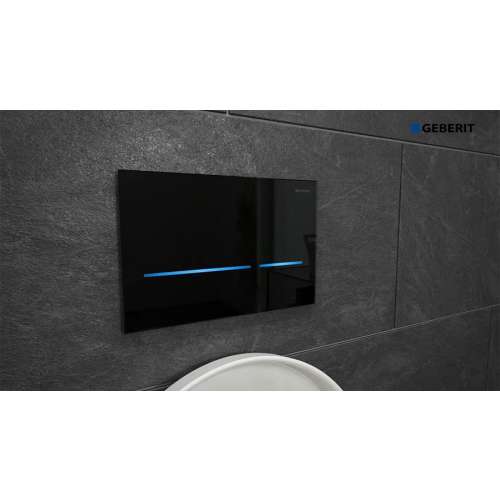 Geberit Sigma 80 Kumanda Kapağı 12cm Gömme Rezervuar için -Siyah Cam 116.090.SG.1