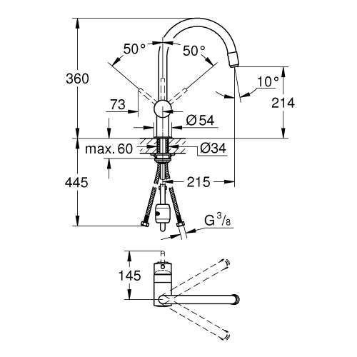 Grohe Minta Tek Kumandalı Eviye Bataryası 32918000