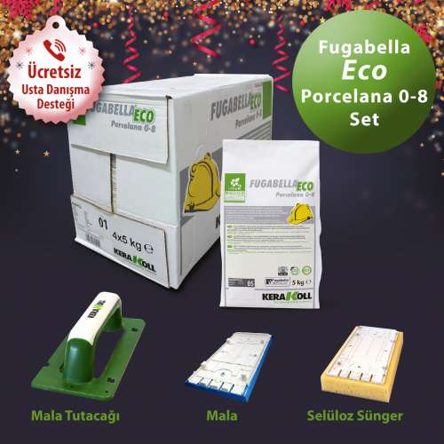 KERAKOLL Fugabella Eco Porcelana 0-8 (Eco 2) Beyaz Derz Dolgu Set 4 Parça