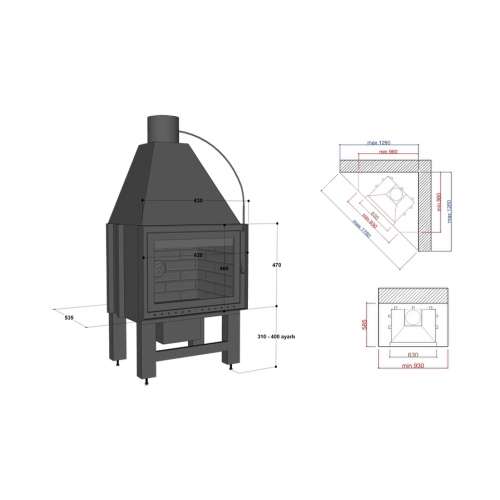 Hürsan HKHC 70 Y Odunlu Şömine (Lineer Hazneler)