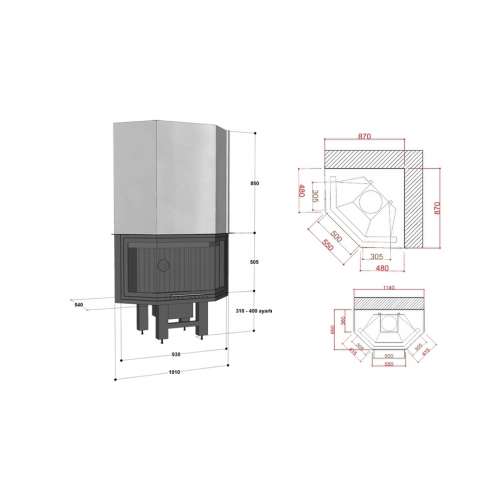 Hürsan HPHC 100 Odunlu Şömine (Prizmatik Hazneler)