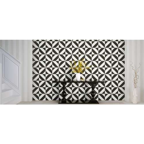 Seranit-20x20cm Parisian Siyah Dekor 5 Fon Mat 1. Kalite Seramik (Kutu Fiyatıdır)